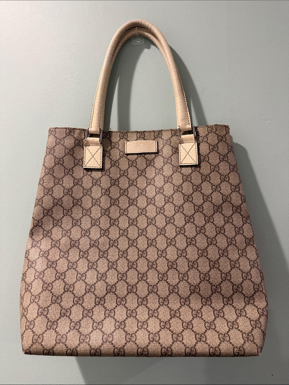 Gucci Brown Beige GG Canvas Tote